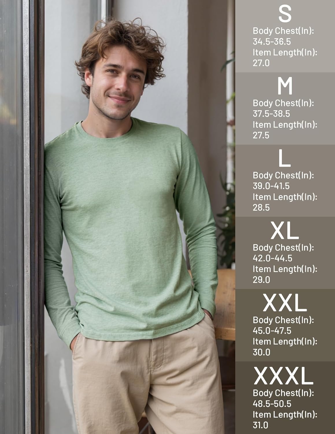 image:imageMIER XSofort Mens Long Sleeve TShirts Lightweight Super Soft Athletic Crew Neck Tees for Running Lounging Casual WorkoutSage Green Heather
