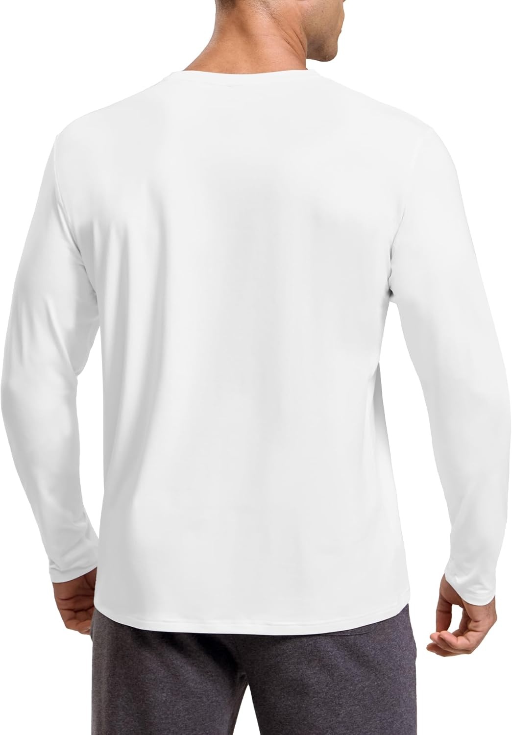 image:imageMIER XSofort Mens Long Sleeve TShirts Lightweight Super Soft Athletic Crew Neck Tees for Running Lounging Casual WorkoutWhite