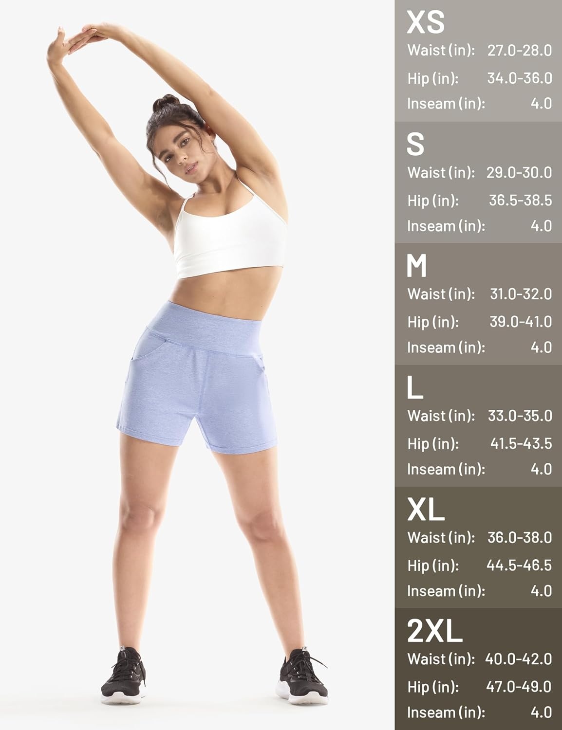 image:imageMIER XSofort Sweat Shorts for Women UltraSoft Quick Dry Summer Shorts for Athletic Running Casual Lounge Workout 3 PocketsHeather Blue