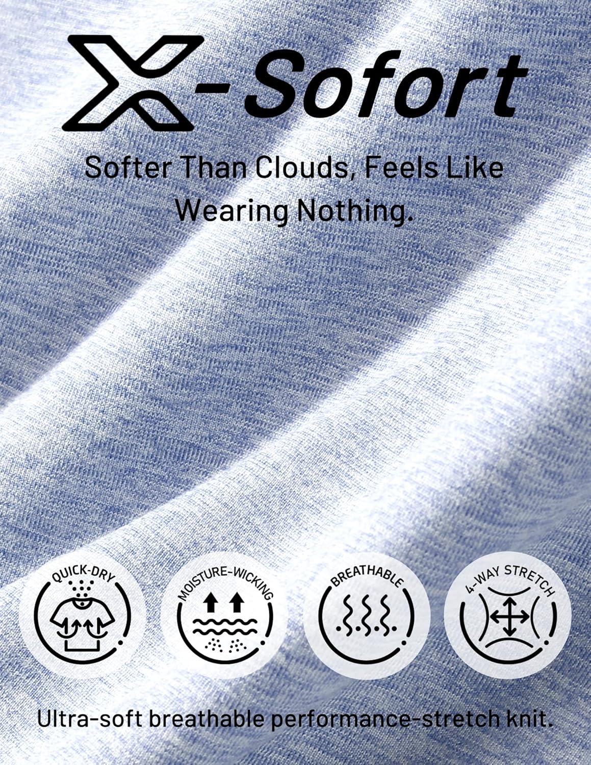 image:imageMIER XSofort Sweat Shorts for Women UltraSoft Quick Dry Summer Shorts for Athletic Running Casual Lounge Workout 3 PocketsHeather Blue