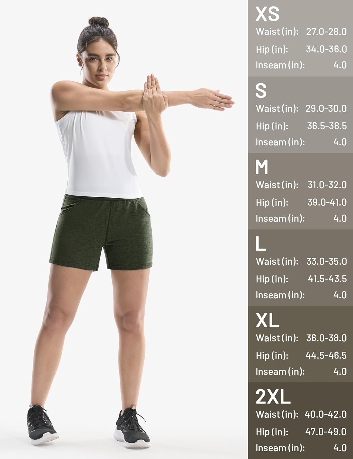 image:imageMIER XSofort Sweat Shorts for Women UltraSoft Quick Dry Summer Shorts for Athletic Running Casual Lounge Workout 3 PocketsHeather Dark Green