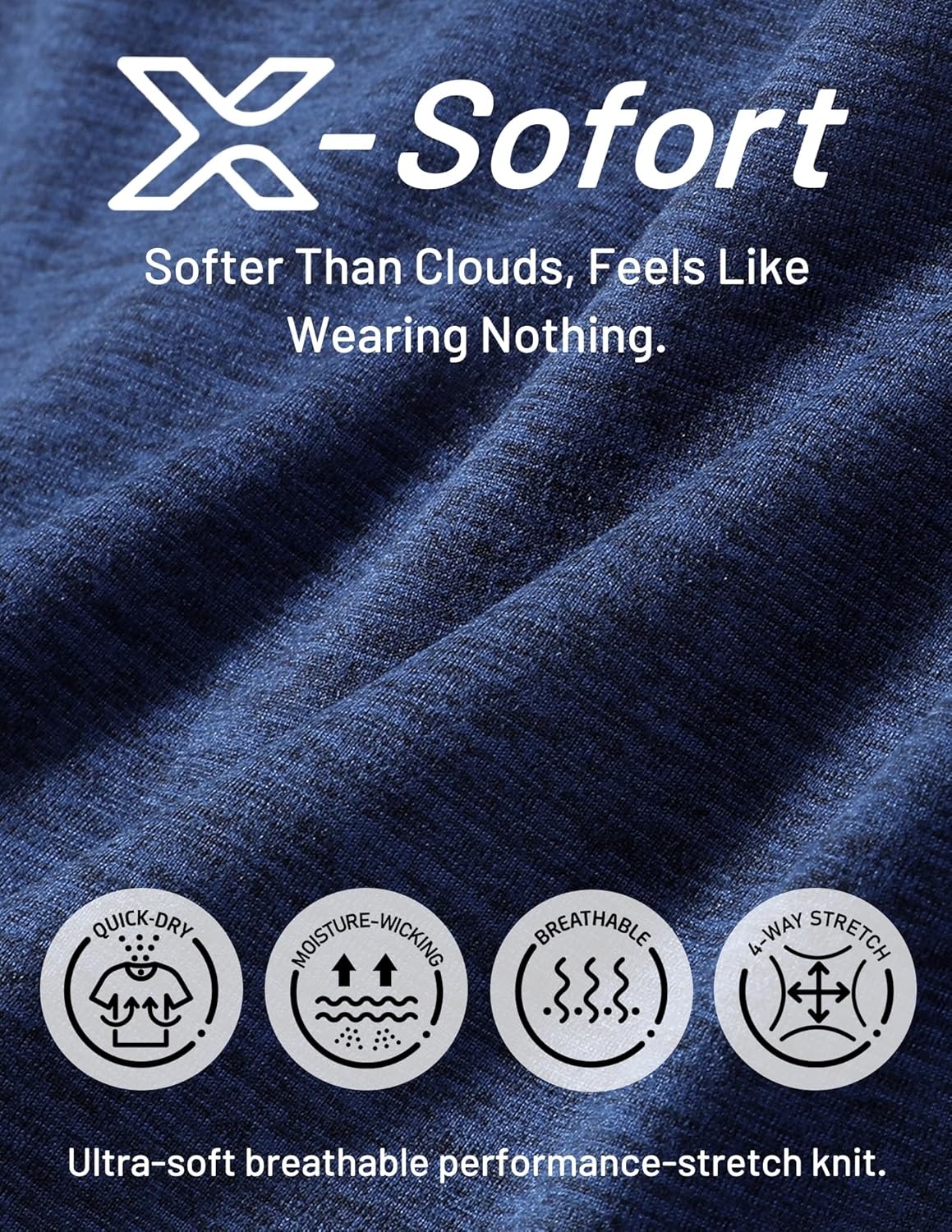 image:imageMIER XSofort Sweat Shorts for Women UltraSoft Quick Dry Summer Shorts for Athletic Running Casual Lounge Workout 3 PocketsHeather Navy