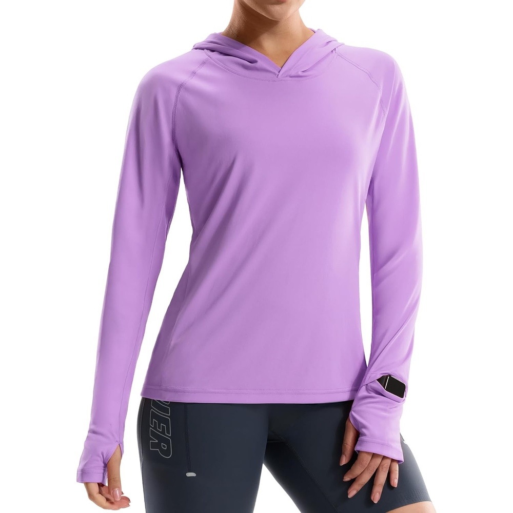 image:imageMIER Long Sleeve Sun Shirt for Women Lightweight UPF 50 UV Sun Protection Hoodie Quick Dry SPF Tops for Summer RunningPurple