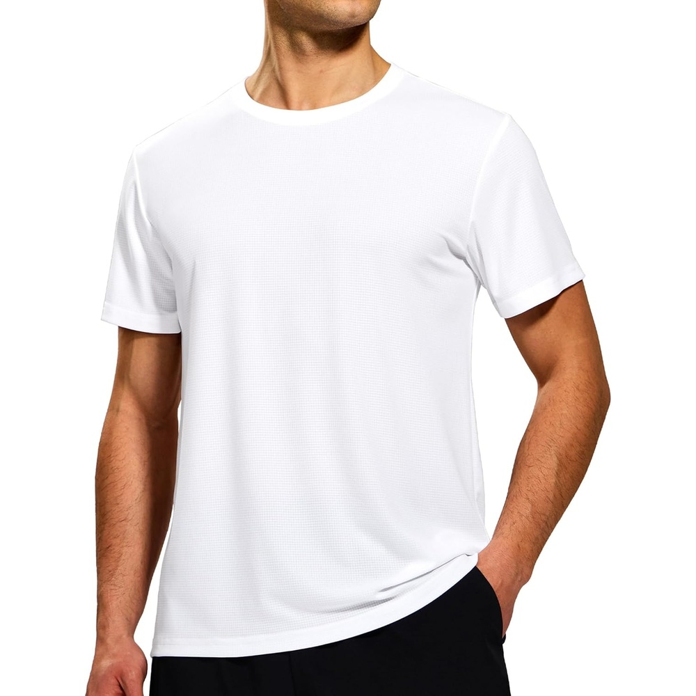image:imageMIER Mens Dry Fit Workout TShirts Athletic Running Tshirt Short Sleeve Lightweight Airy Gym Sport Tee Shirt Crew NeckWhite