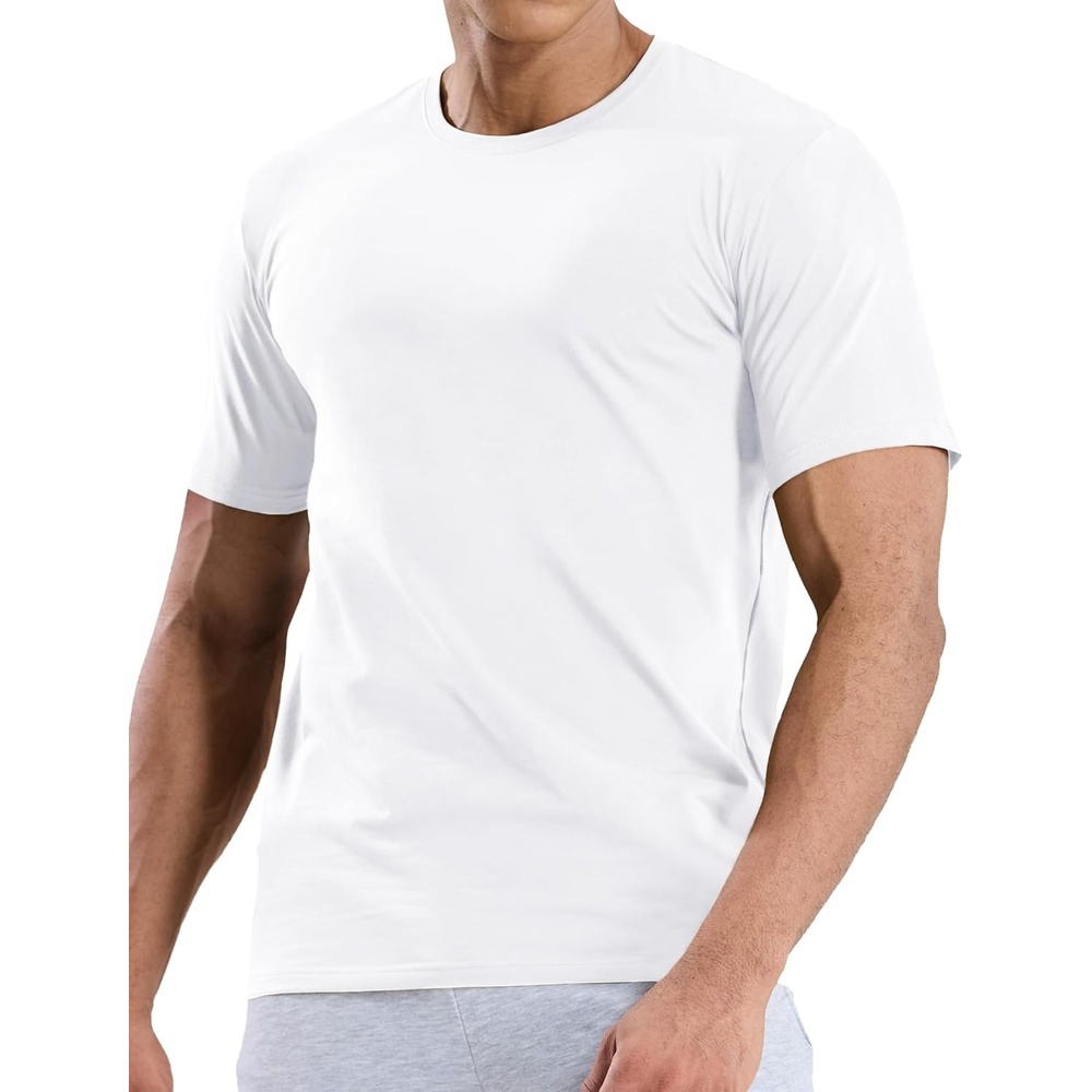 image:imageMIER Mens T Shirts Short Sleeve Crew Neck Cotton TShirts Casual Ultra Soft Tshirt Tops Classic Basic Tees BreathableWhite