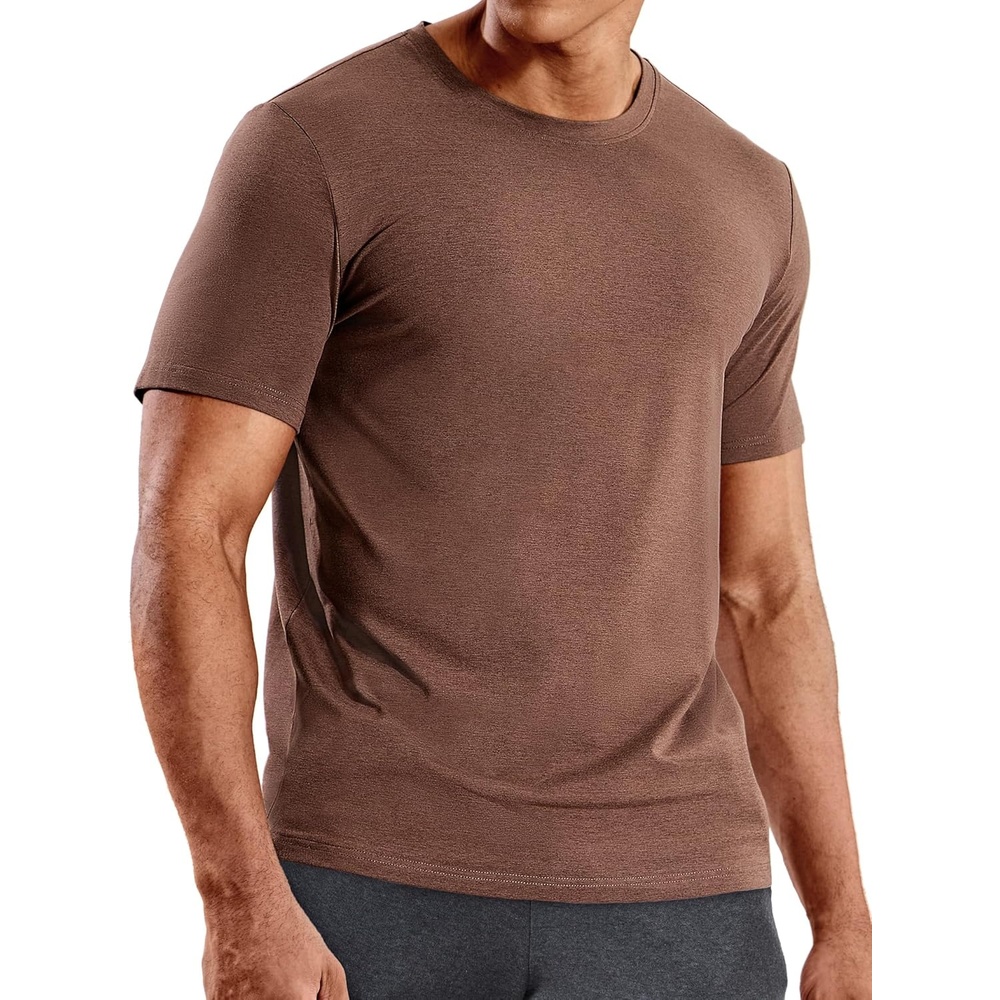 image:imageMIER Mens T Shirts Short Sleeve Dry Fit Soft Athletic Tshirt Moisture Wicking Active Casual Running Tee Tops Crew NeckHeather Brown
