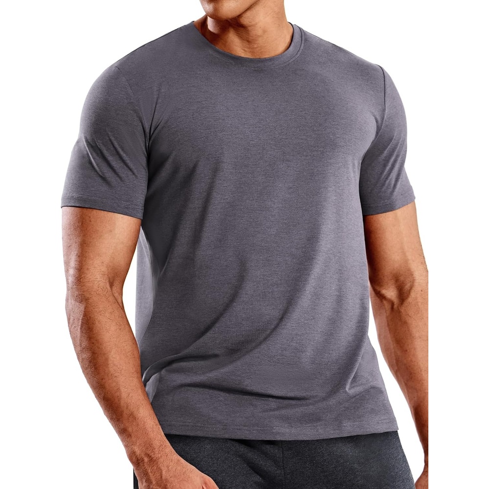 image:imageMIER Mens T Shirts Short Sleeve Dry Fit Soft Athletic Tshirt Moisture Wicking Active Casual Running Tee Tops Crew NeckHeather Charcoal
