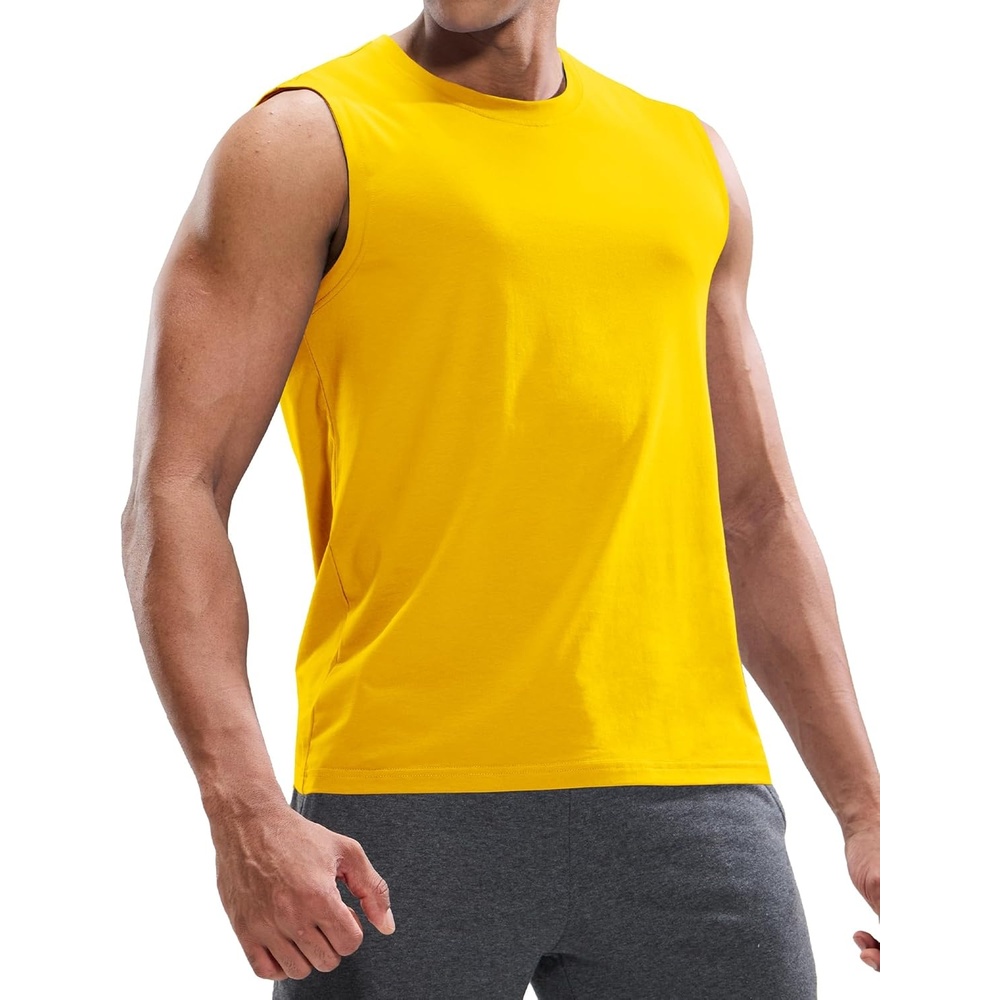 image:imageMIER Mens Tank Tops Cotton Sleeveless Muscle Shirts for Workout Running Athletic Gym Lounge Casual BreathableGold