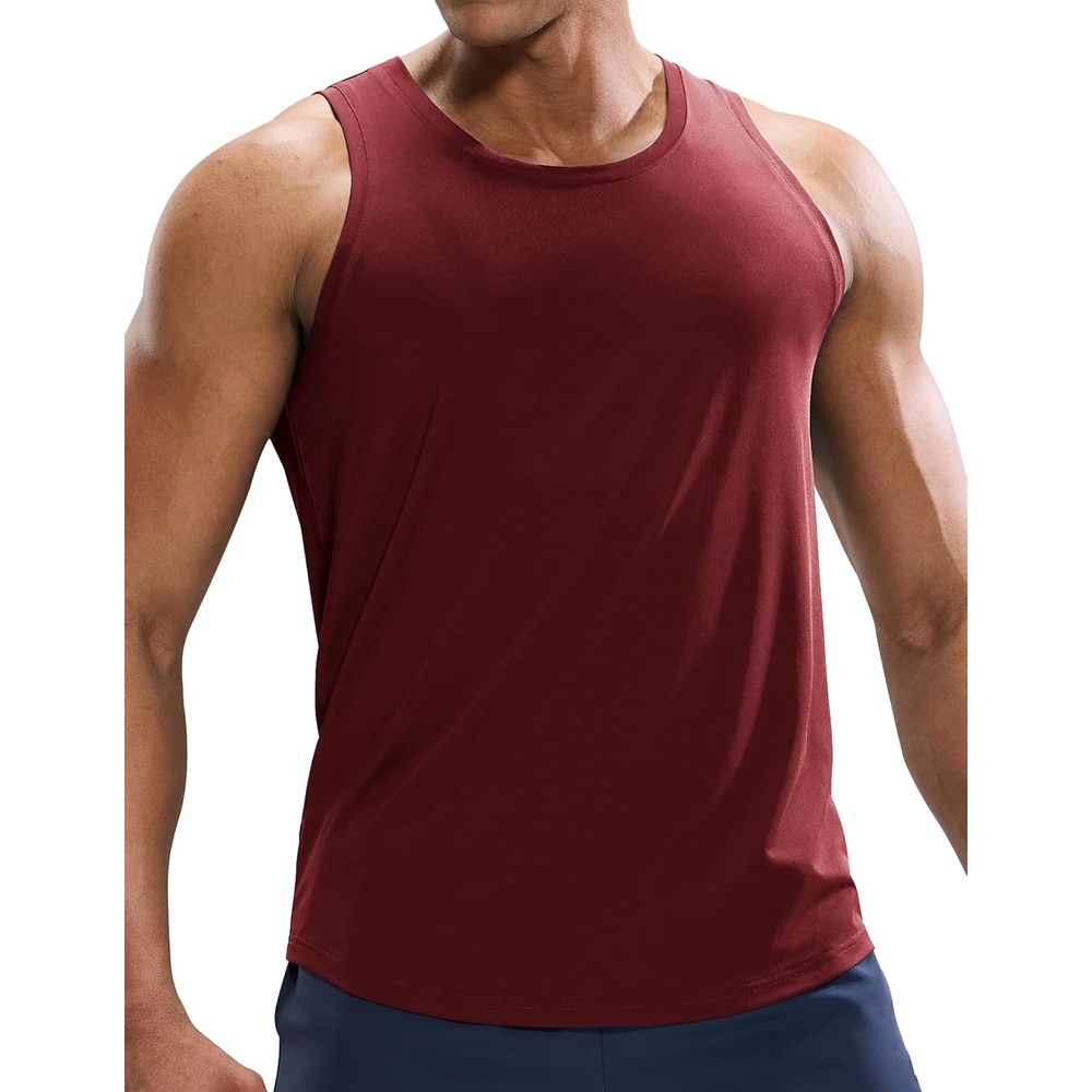 image:imageMIER Mens Tank Tops Workout Sleeveless Tee Shirts Muscle Athletic Gym Running Beach Tanks for Men Quick DryWine