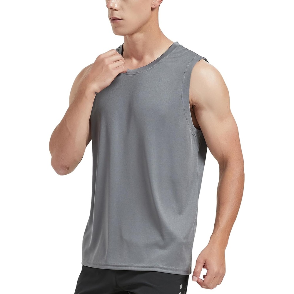 image:imageMIER Mens Workout Tank Tops UPF 50 Swim Shirts Quick Dry Running Sleeveless UV Protection Muscle TeesDark Grey