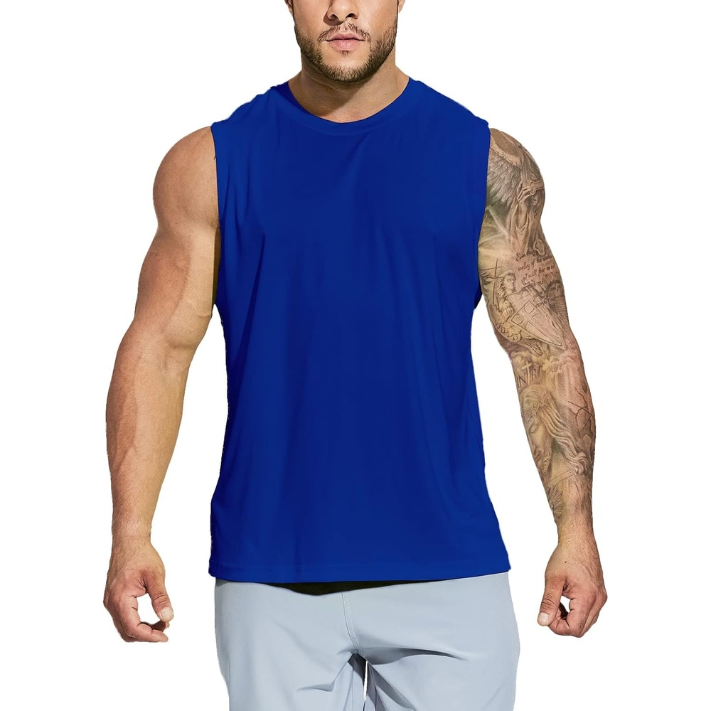 image:imageMIER Mens Workout Tank Tops UPF 50 Swim Shirts Quick Dry Running Sleeveless UV Protection Muscle TeesRoyal Blue