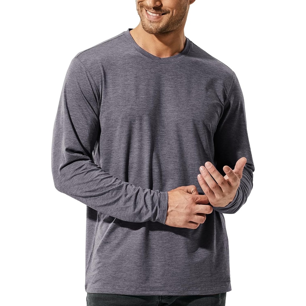 image:imageMIER XSofort Mens Long Sleeve TShirts Lightweight Super Soft Athletic Crew Neck Tees for Running Lounging Casual WorkoutCharcoal