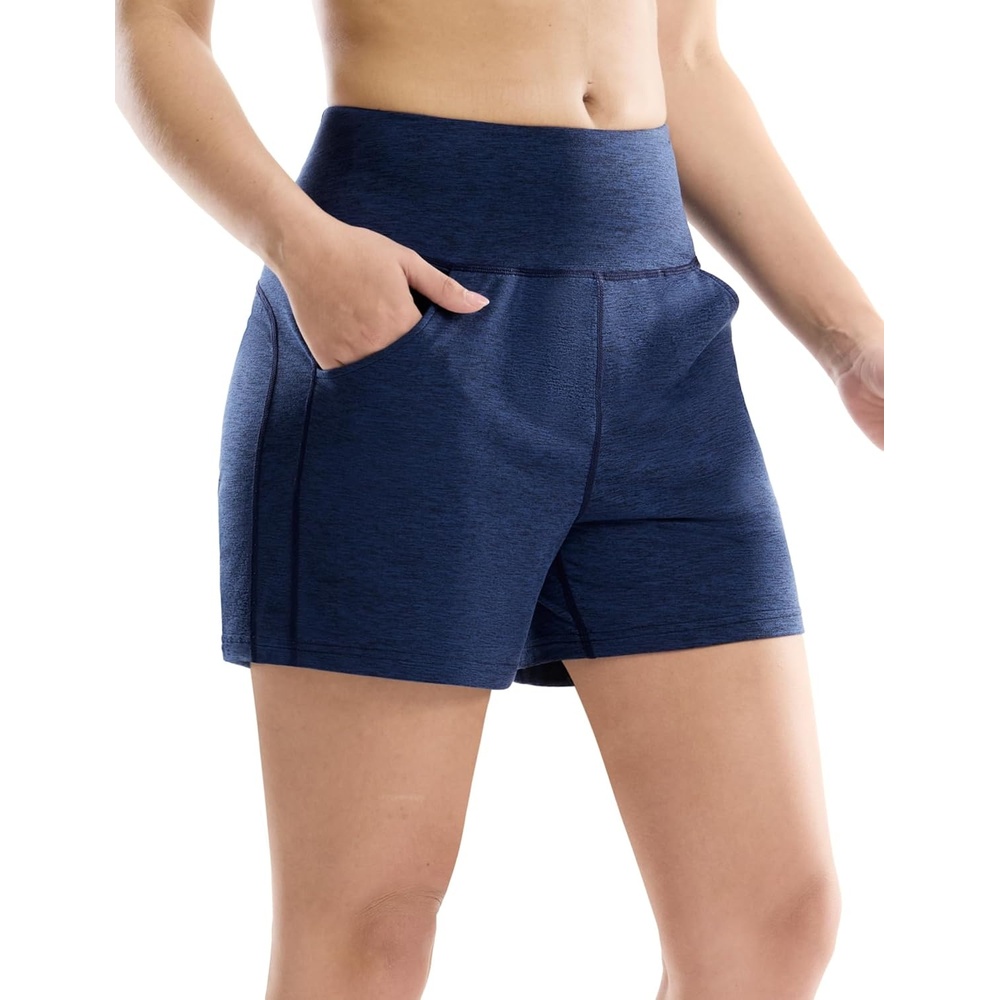 image:imageMIER XSofort Sweat Shorts for Women UltraSoft Quick Dry Summer Shorts for Athletic Running Casual Lounge Workout 3 PocketsHeather Navy