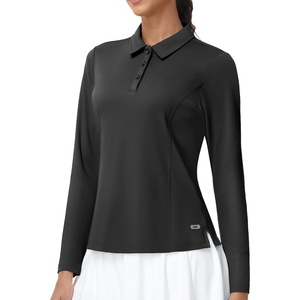 image:imageMIER Long Sleeve Polo Shirts for Women Quick Dry Collared Golf Tops for Athletic Tennis Work Inherent UPF 50 Sun ProtectionDark Grey