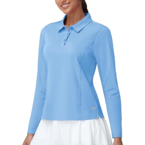 image:imageMIER Long Sleeve Polo Shirts for Women Quick Dry Collared Golf Tops for Athletic Tennis Work Inherent UPF 50 Sun ProtectionSky Blue