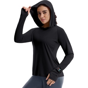 image:imageMIER Long Sleeve Sun Shirt for Women  Lightweight UPF 50 UV Sun Protection Hoodie Quick Dry SPF Tops for Summer RunningBlack
