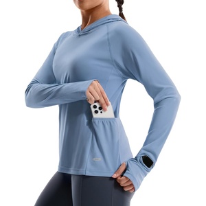 image:imageMIER Long Sleeve Sun Shirt for Women  Lightweight UPF 50 UV Sun Protection Hoodie Quick Dry SPF Tops for Summer RunningBlue