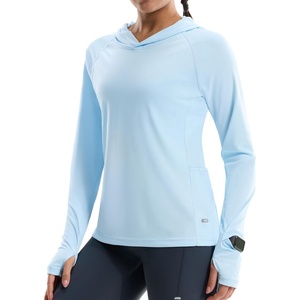 image:imageMIER Long Sleeve Sun Shirt for Women  Lightweight UPF 50 UV Sun Protection Hoodie Quick Dry SPF Tops for Summer RunningLight Blue