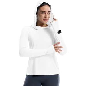image:imageMIER Long Sleeve Sun Shirt for Women  Lightweight UPF 50 UV Sun Protection Hoodie Quick Dry SPF Tops for Summer RunningWhite