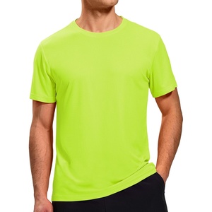 image:imageMIER Mens Dry Fit Workout TShirts Athletic Running Tshirt Short Sleeve Lightweight Airy Gym Sport Tee Shirt Crew NeckNeon Yellow