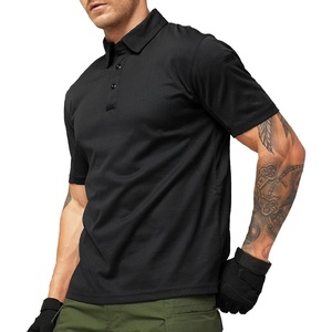image:imageMIER Mens Outdoor Performance Tactical Polo Shirts Short and Long Sleeve MoistureWickingBlack01  Short Sleeve
