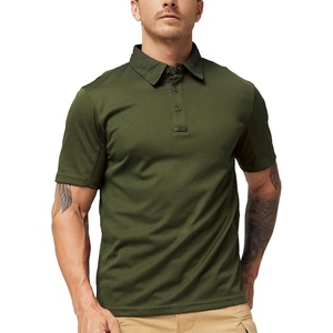 image:imageMIER Mens Outdoor Performance Tactical Polo Shirts Short and Long Sleeve MoistureWickingGreen01 Short Sleeve