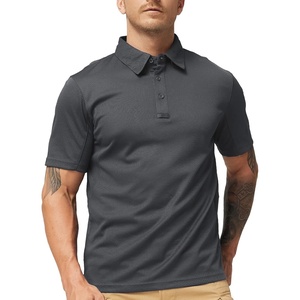image:imageMIER Mens Outdoor Performance Tactical Polo Shirts Short and Long Sleeve MoistureWickingGrey01 Short Sleeve