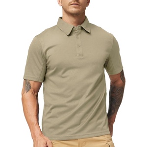 image:imageMIER Mens Outdoor Performance Tactical Polo Shirts Short and Long Sleeve MoistureWickingKhaki01 Short Sleeve