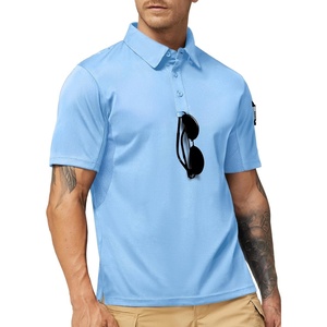 image:imageMIER Mens Outdoor Performance Tactical Polo Shirts Short and Long Sleeve MoistureWickingLight Blue01  Short Sleeve