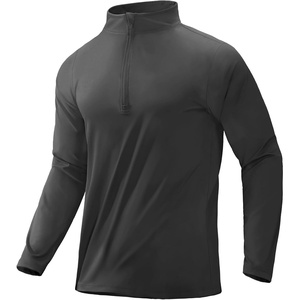 image:imageMIER Mens Quarter Zip Pullover Dry Fit Lightweight 14 Zip Long Sleeve Shirts for Athletic Running Golf Hiking UPF 50Dark Grey