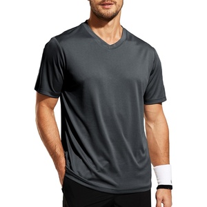 image:imageMIER Mens Quick Dry Workout Shirts Moisture Wicking Running Athletic Performance TShirts Recycled Polyester Top TeeGrey  V Neck