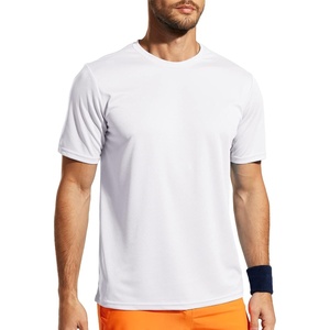 image:imageMIER Mens Quick Dry Workout Shirts Moisture Wicking Running Athletic Performance TShirts Recycled Polyester Top TeeWhite  Crewneck