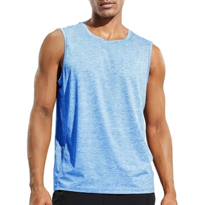 image:imageMIER Mens Sleeveless Tank Top Dry Fit Workout Muscle Tee Shirt for Running Athletic Gym Sports Training Moisture WickingHeather Blue