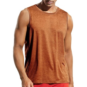 image:imageMIER Mens Sleeveless Tank Top Dry Fit Workout Muscle Tee Shirt for Running Athletic Gym Sports Training Moisture WickingHeather Brown