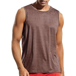image:imageMIER Mens Sleeveless Tank Top Dry Fit Workout Muscle Tee Shirt for Running Athletic Gym Sports Training Moisture WickingHeather Deep Brown