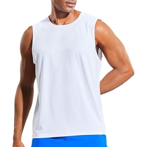 image:imageMIER Mens Sleeveless Tank Top Dry Fit Workout Muscle Tee Shirt for Running Athletic Gym Sports Training Moisture WickingWhite