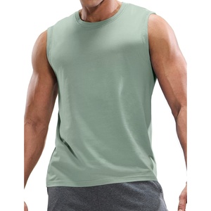 image:imageMIER Mens Tank Tops Cotton Sleeveless Muscle Shirts for Workout Running Athletic Gym Lounge Casual BreathableDusty Green