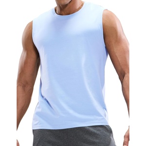 image:imageMIER Mens Tank Tops Cotton Sleeveless Muscle Shirts for Workout Running Athletic Gym Lounge Casual BreathableLight Blue