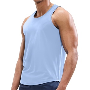 image:imageMIER Mens Tank Tops Workout Sleeveless Tee Shirts Muscle Athletic Gym Running Beach Tanks for Men Quick DryLight Blue