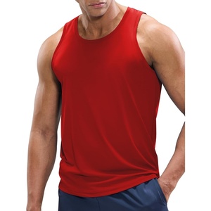 image:imageMIER Mens Tank Tops Workout Sleeveless Tee Shirts Muscle Athletic Gym Running Beach Tanks for Men Quick DryRed