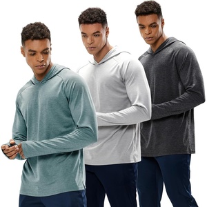 image:imageMIER Mens UPF 50 Sun Protection Hoodie Long Sleeve SPF Fishing Hiking Running Thumbhole Shirts Hooded Quick Dry LightweightDark GreyHaze BlueLight Grey