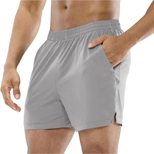 image:imageMIER Mens Workout Running Shorts Quick Dry Active 5 Inches Shorts with Pockets Lightweight BreathableLight Grey Without Zipper