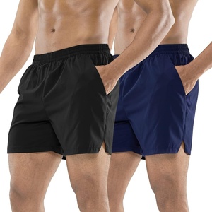 image:imageMIER Mens Workout Running Shorts Quick Dry Active 5 Inches Shorts with Pockets Lightweight BreathableY Black Navy Without Zipper