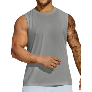 image:imageMIER Mens Workout Tank Tops Quick Dry Sleeveless UPF 50 Muscle Tee Shirts for Athletic Gym Running Swim Beach TrainingGrey
