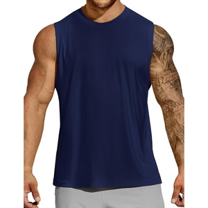 image:imageMIER Mens Workout Tank Tops Quick Dry Sleeveless UPF 50 Muscle Tee Shirts for Athletic Gym Running Swim Beach TrainingNavy