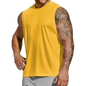 image:imageMIER Mens Workout Tank Tops Quick Dry Sleeveless UPF 50 Muscle Tee Shirts for Athletic Gym Running Swim Beach TrainingYellow Orange