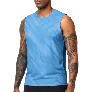 image:imageMIER Mens Workout Tank Tops UPF 50 Swim Shirts Quick Dry Running Sleeveless UV Protection Muscle TeesAero Blue