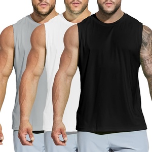 image:imageMIER Mens Workout Tank Tops UPF 50 Swim Shirts Quick Dry Running Sleeveless UV Protection Muscle TeesBalckWhiteLight Grey