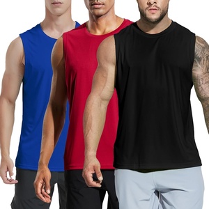 image:imageMIER Mens Workout Tank Tops UPF 50 Swim Shirts Quick Dry Running Sleeveless UV Protection Muscle TeesBlackRoyal BlueRed