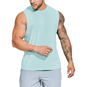 image:imageMIER Mens Workout Tank Tops UPF 50 Swim Shirts Quick Dry Running Sleeveless UV Protection Muscle TeesLight Blue